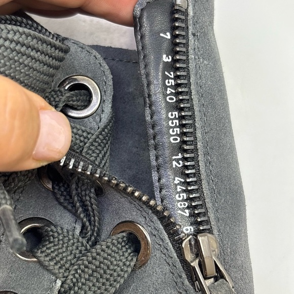 Ara High Soft Lace-Up Sneakers With Side Zipper In Gray & Black Size 7 - Picture 8 of 9